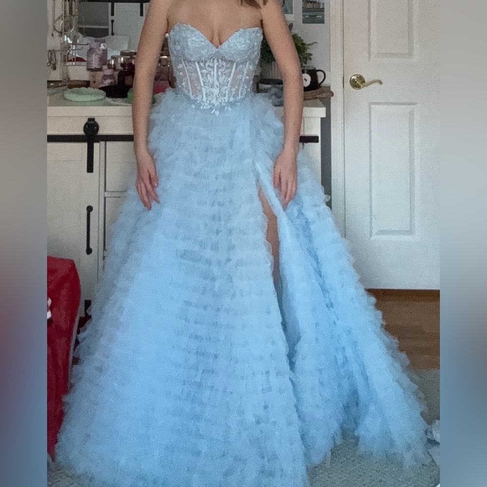 Sherri Hill Light Blue Prom Dress - Picture 8 of 11